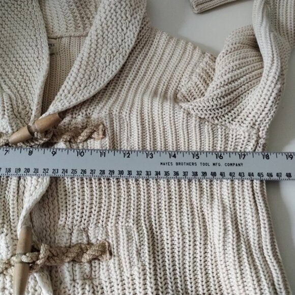 Denim &Supply Ralph Lauren Toggle Cardigan Size Small Ivory Ribbed Cotton - Picture 7 of 9